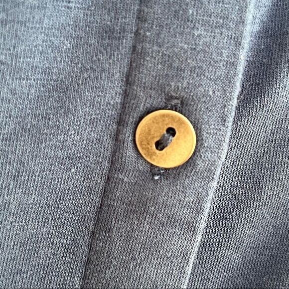 J.Jill Cotton Dark Blue Modal Sleeveless Midi Button Down Shirt Dress L TALL - Picture 4 of 6